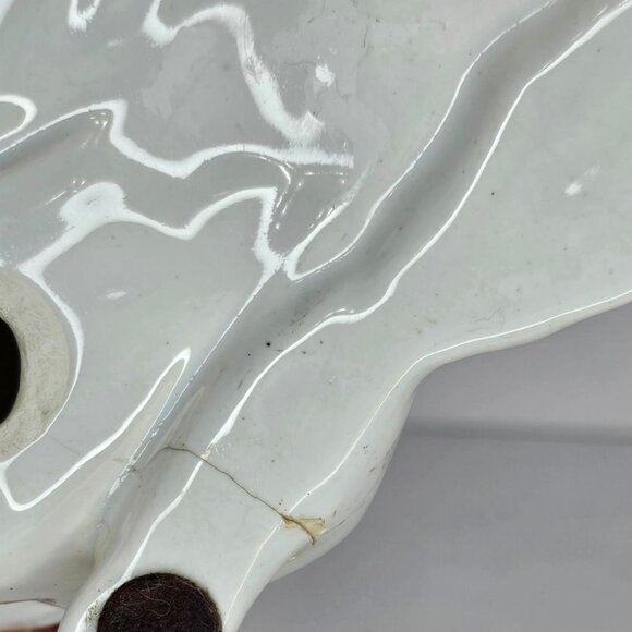 Freeman McFarlin White Rabbit Figurine Lying Down Yellow Eyes *Repaired Foot* - Picture 7 of 10